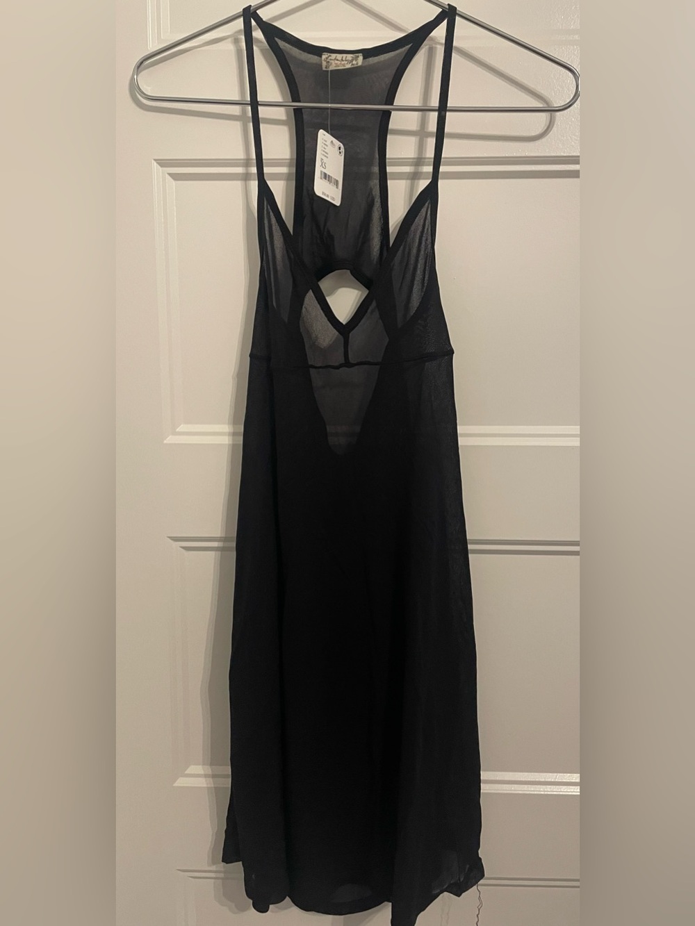 XS - sheer black top